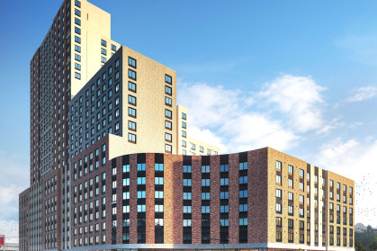 A rendering of the 30-story building near Inwood's North Cove.